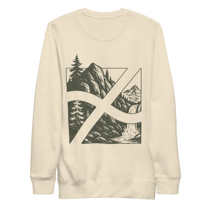 waterfall forest sudadera sin capucha color crema o blanco hueso